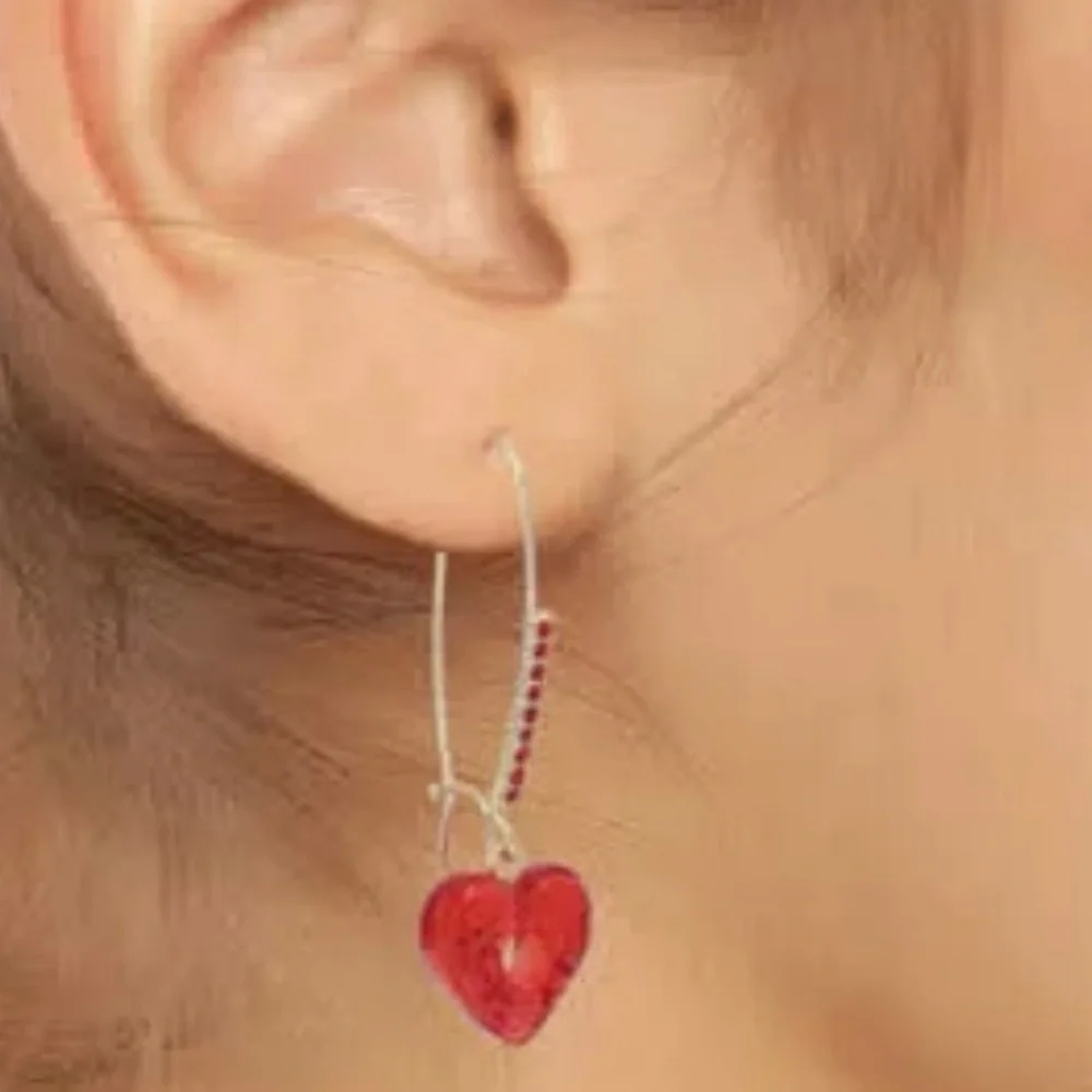 BETSEY JOHNSON Love Spell Valentine  Red Love Savers Candy Drop Earrings NEW NWT